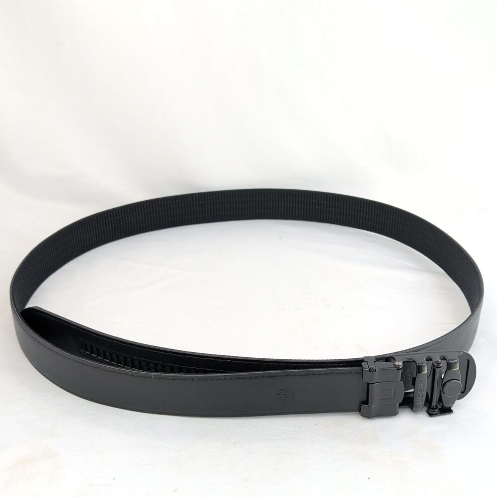 Anson Ratchet Belt Mens Black Nylon Webbing Micro Adjustable Slide Holeless 55 i